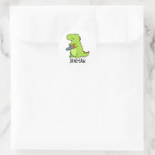 Dino-zaag Funny Dinosaur Tool Pun Ronde Sticker (Tas)