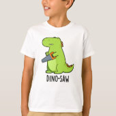 Dino-zaag Funny Dinosaur Tool Pun T-shirt (Voorkant)
