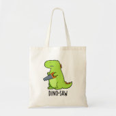 Dino-zaag Funny Dinosaur Tool Pun Tote Bag (Voorkant)