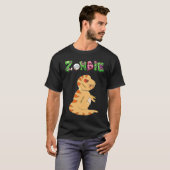 Dino Zombie Humor Halloween T-shirt (Voorkant volledig)