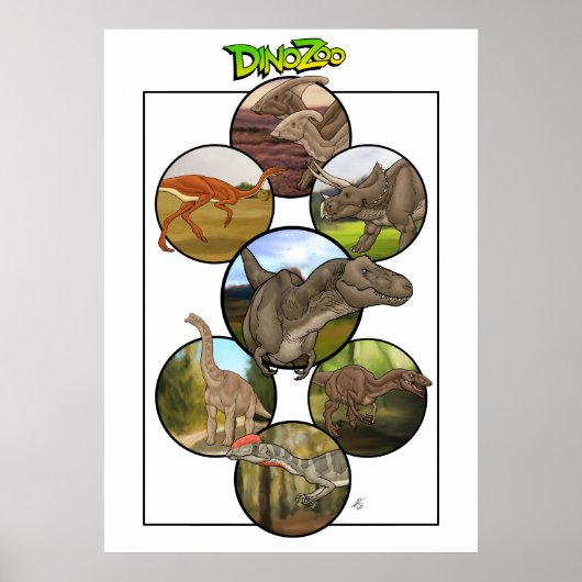 Dino Zoo: Dinosaur Collage #2 Poster (Voorkant)