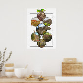 Dino Zoo: Dinosaur Collage #2 Poster (Keuken)