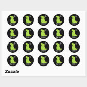 Dino-zoutige Grappige Dinosaur Pun Donkere BG Ronde Sticker (Vel)