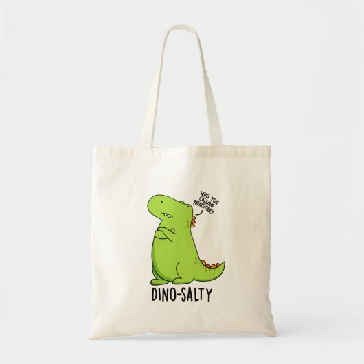 Dino-zoutige Grappige Dinosaur Pun Tote Bag (Voorkant)