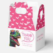Dinoasur Cool Roze Meisje Favor Box Bedankdoosjes (Geopend)