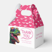 Dinoasur Cool Roze Meisje Favor Box Bedankdoosjes (Voorkant Zijde)