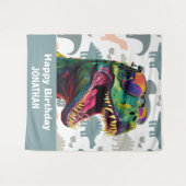 Dinoasur Cool T Rex witte achtergrond Wandkleed (Voorkant (horizontaal))