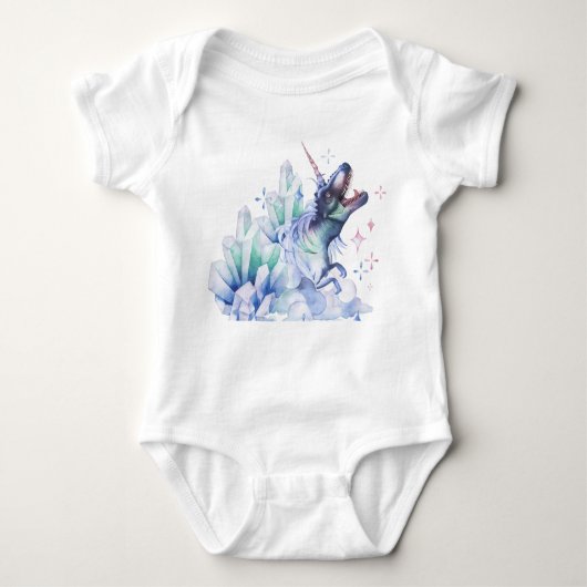Dinocorn Baby | Crystal Fantasy Dinosaur Unicorn Romper (Voorkant)