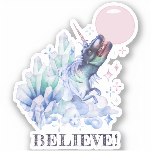 Dinocorn Bubblegum | Fantasy Geloof Unisaur Sticker (Voorkant)