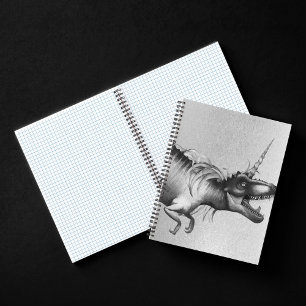 Dinocorn Chrome Zilveren Eenhoorn Gehoornde Dino Notitieboek