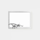 Dinocorn Chrome | Zilveren Eenhoorn Gehoornde Dino Post-it® Notes (Voorkant)