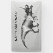 Dinocorn Chrome | Zilveren Eenhoorn Gehoornde Dino Spandoek (Verticaal)