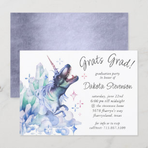 Dinocorn Crystal Paars   Unicorn Dinosaur Afstudee Kaart