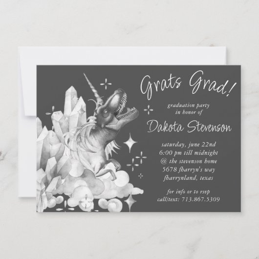 Dinocorn Crystal | Silver Grey Virtual Afstuderen Kaart (Voorkant)