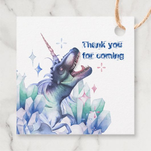 Dinocorn Crystal | Unicorn Dinosaur Mystical Party Bedankjes Labels (Achterkant)