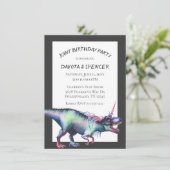 Dinocorn Joint Birthday Party | Unicorn Dinosaur Kaart (Staand voorkant)