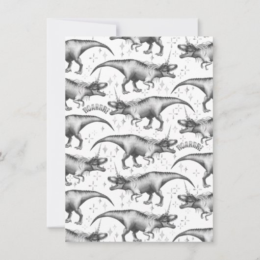 Dinocorn Joint Birthday Party | Unicorn Dinosaur Kaart (Achterkant)