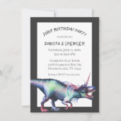Dinocorn Joint Birthday Party | Unicorn Dinosaur Kaart (Voorkant)