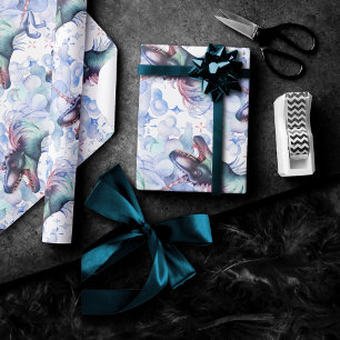 Dinocorn Patroon   Kleurrijke eenhoorn dinosaurus  Cadeaupapier