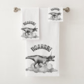 Dinocorn Roar | Zilvermonochrome minimale woorden Bad Handdoek (Insitu)