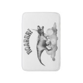 Dinocorn Roar | Zilvermonochrome minimale woorden Badmat (Voorkant Verticaal)