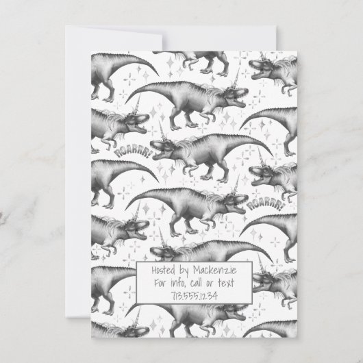 Dinocorn Silver | Baby shower over lange afstand s Kaart (Achterkant)