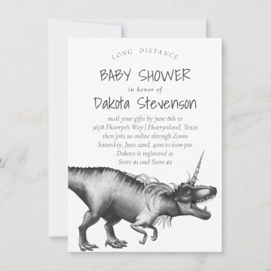 Dinocorn Silver | Baby shower over lange afstand s Kaart (Voorkant)