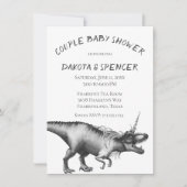 Dinocorn Silver | Baby shower voor monochrome pare Kaart (Voorkant)