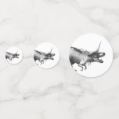 Dinocorn Silver | Fantasy Unicorn Dinosaur Party Confetti (Voorkanten)