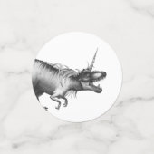 Dinocorn Silver | Fantasy Unicorn Dinosaur Party Confetti (Kleine voorkant)