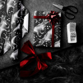 Dinocorn Silver Pattern | Fantasy Black en White Cadeaupapier