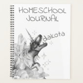 Dinocorn Silver | Unicorn Dinosaur Homeschool Planner (Voorkant)