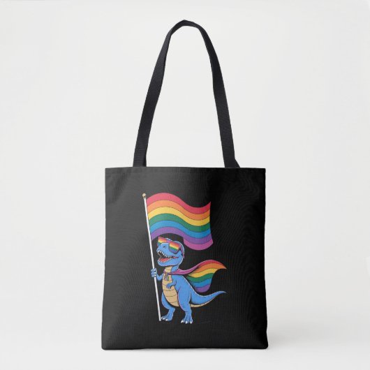 DinoHomo Regenboogvlag Tote Bag (Voorkant)