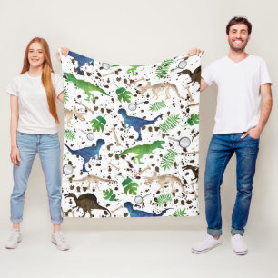 Dinojacht! Dinosauriërs op Safari Jongens Kids Fleece Deken