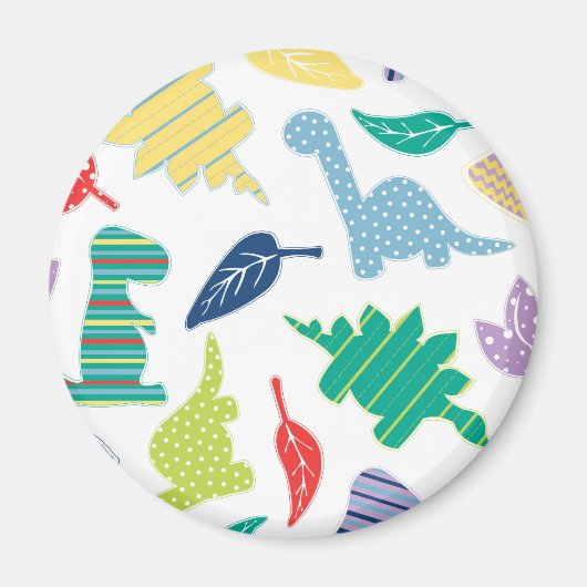 Dinomiet! Leuk kleurrijk dinosauruspatroon Magneet (Voorkant)