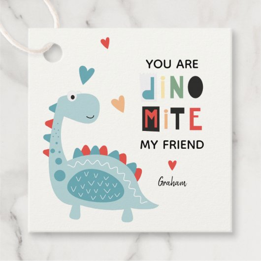 Dinomiet Valentijn Bedankjes Labels (Voorkant)