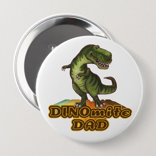 Dinomite Dad Ronde Button 4,0 Cm (Voorkant /achterkant)