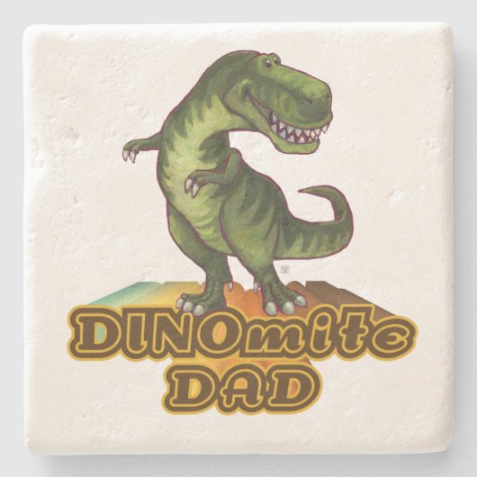 Dinomite Dad Stenen Onderzetter (Voorkant)