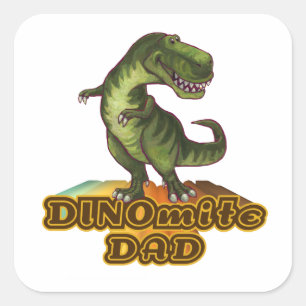 Dinomite Dad Vierkante Sticker