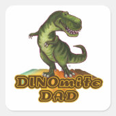 Dinomite Dad Vierkante Sticker (Voorkant)