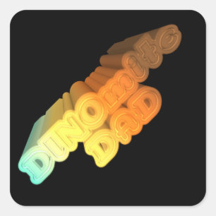 Dinomite Dad Words Vierkante Sticker