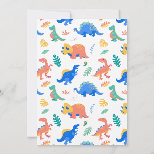 Dinomite Dinosaur Birthday Party Kaart (Achterkant)