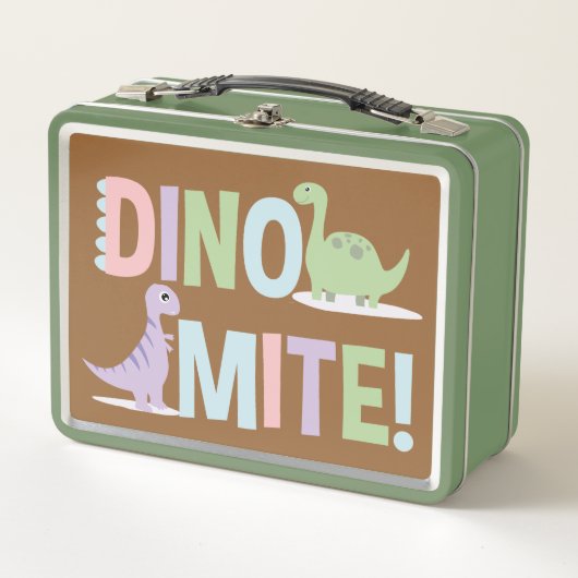 Dinomite Dinosaurus Duo Metalen Lunchbox (Voorkant)