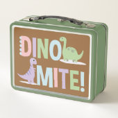 Dinomite Dinosaurus Duo Metalen Lunchbox (Achterkant)