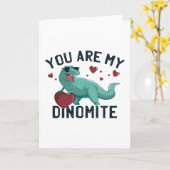 Dinomite Valentijnsdag Humor Kaart (Gele Bloem)