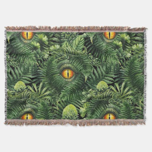 Dinoogogen Groen Planten Oud Wezen Kunst Deken (Voorkant)