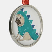 dinopug metalen ornament (Rechts)