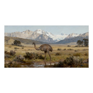 Dinornis robustus – Reuzenmoa van het Zuidereiland Perfect Poster