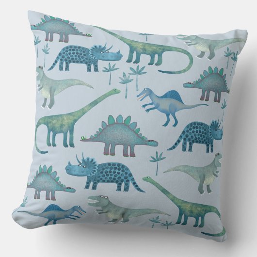 Dino's Blauwe Worp Kussen