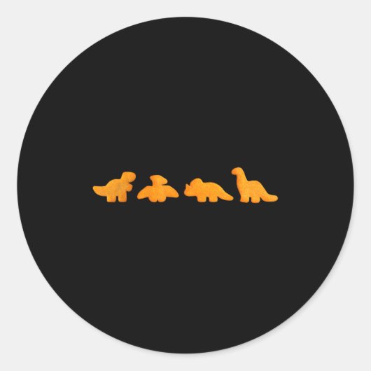 Dinos Chicken Nuggets Pattern _ Funny Realistic Di Ronde Sticker (Voorkant)